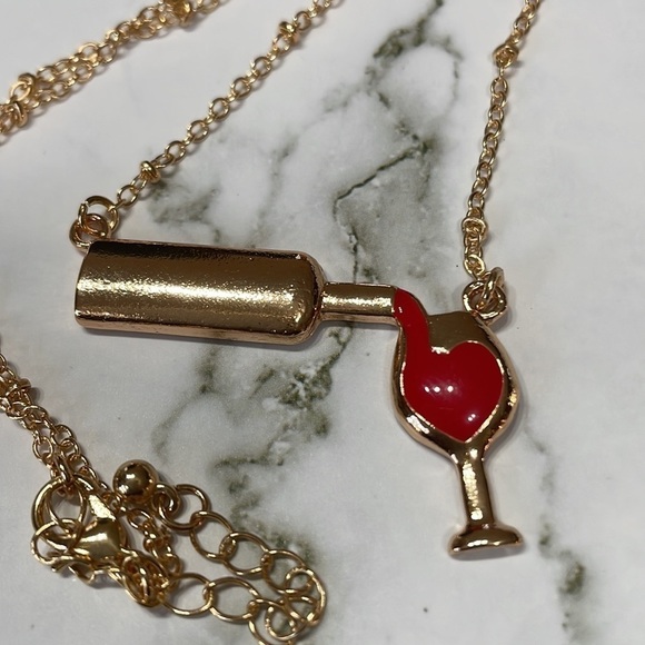 A Tiny Bit Of Drink Wine Glass Necklace - Picture 6 of 12